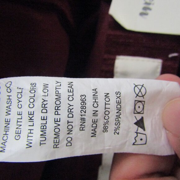 Indigo Rein Corduroy Skinny Jeans 24 Burgundy Red Casual Fall Cozy - Picture 11 of 11